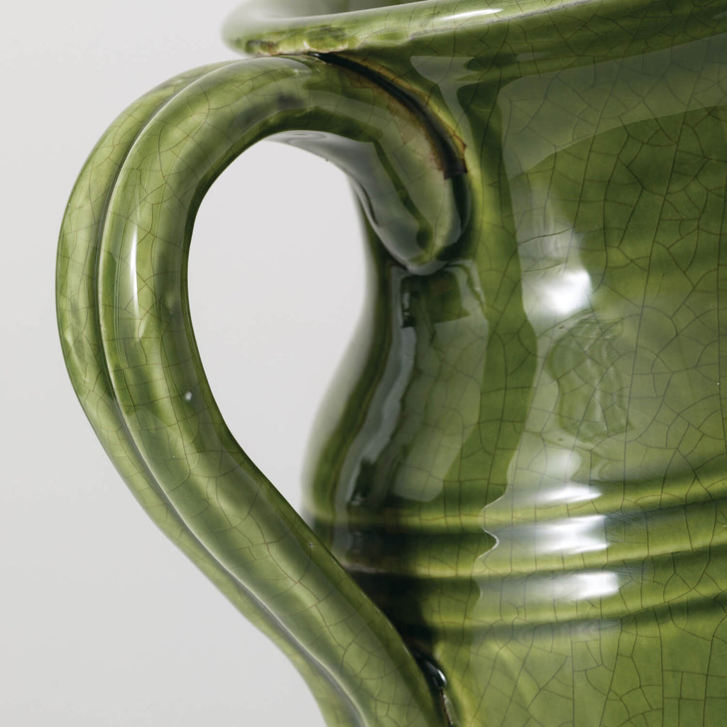 Green Glossed Pitcher Vase    