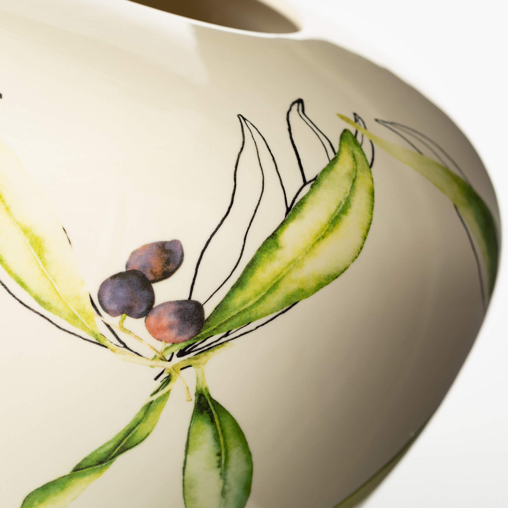 Ceramic Olive Print Table Vase