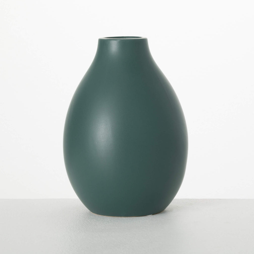 Matte Green Teardrop Vase     