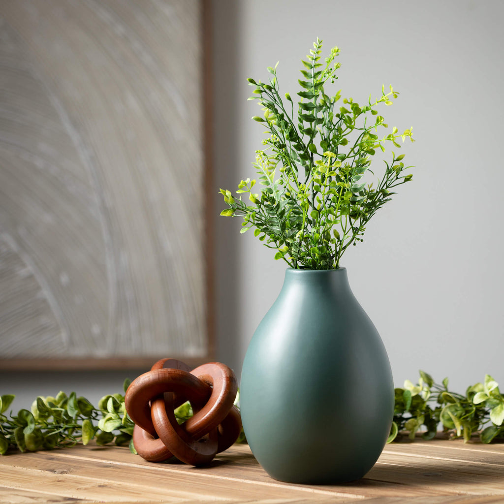 Matte Green Teardrop Vase     