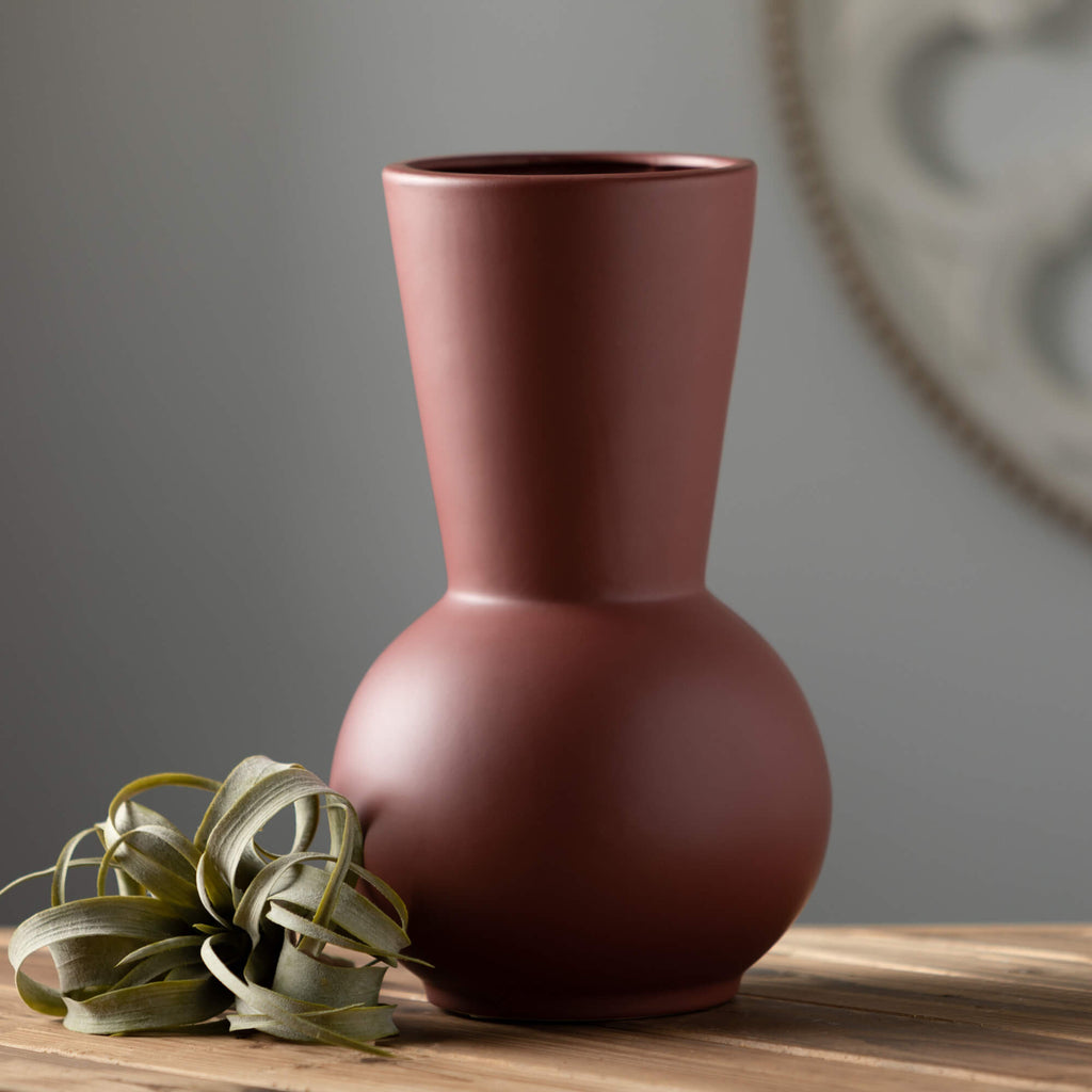 Modern Matte Umber Gourd Vase 
