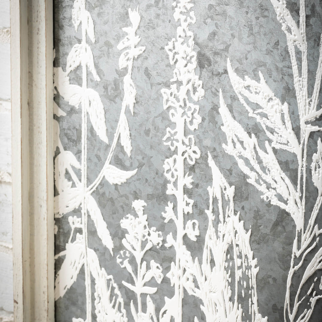 Metal White Floral Wall Decor 