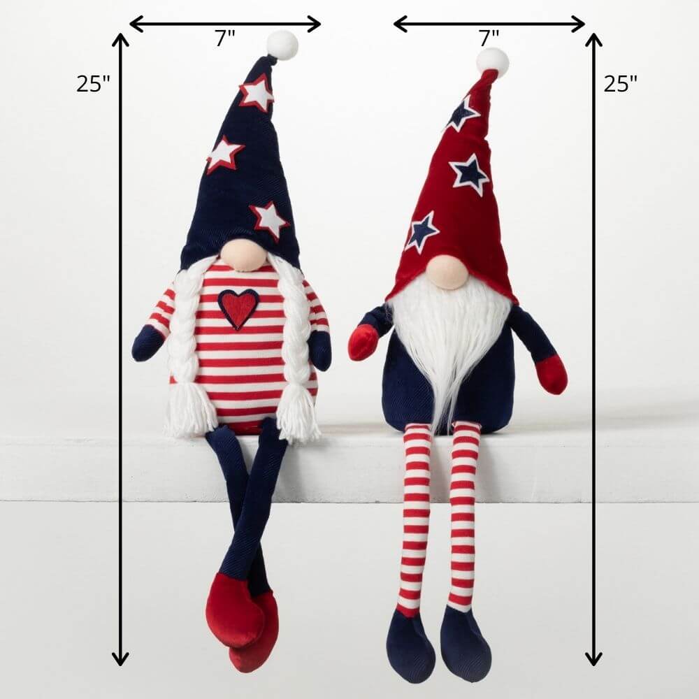 Patriotic Plush Gnome Set Of 2