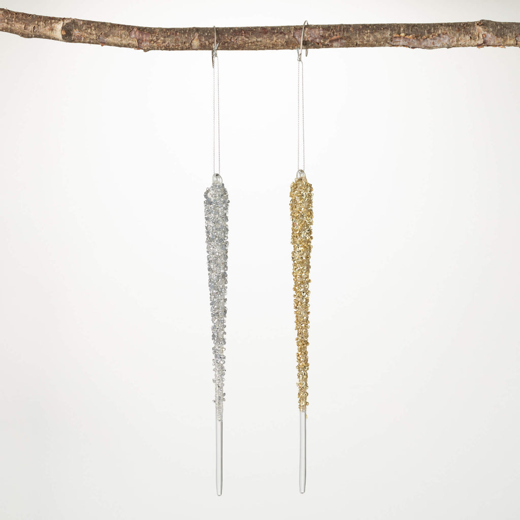 Icicle Ornament Set Of 2      