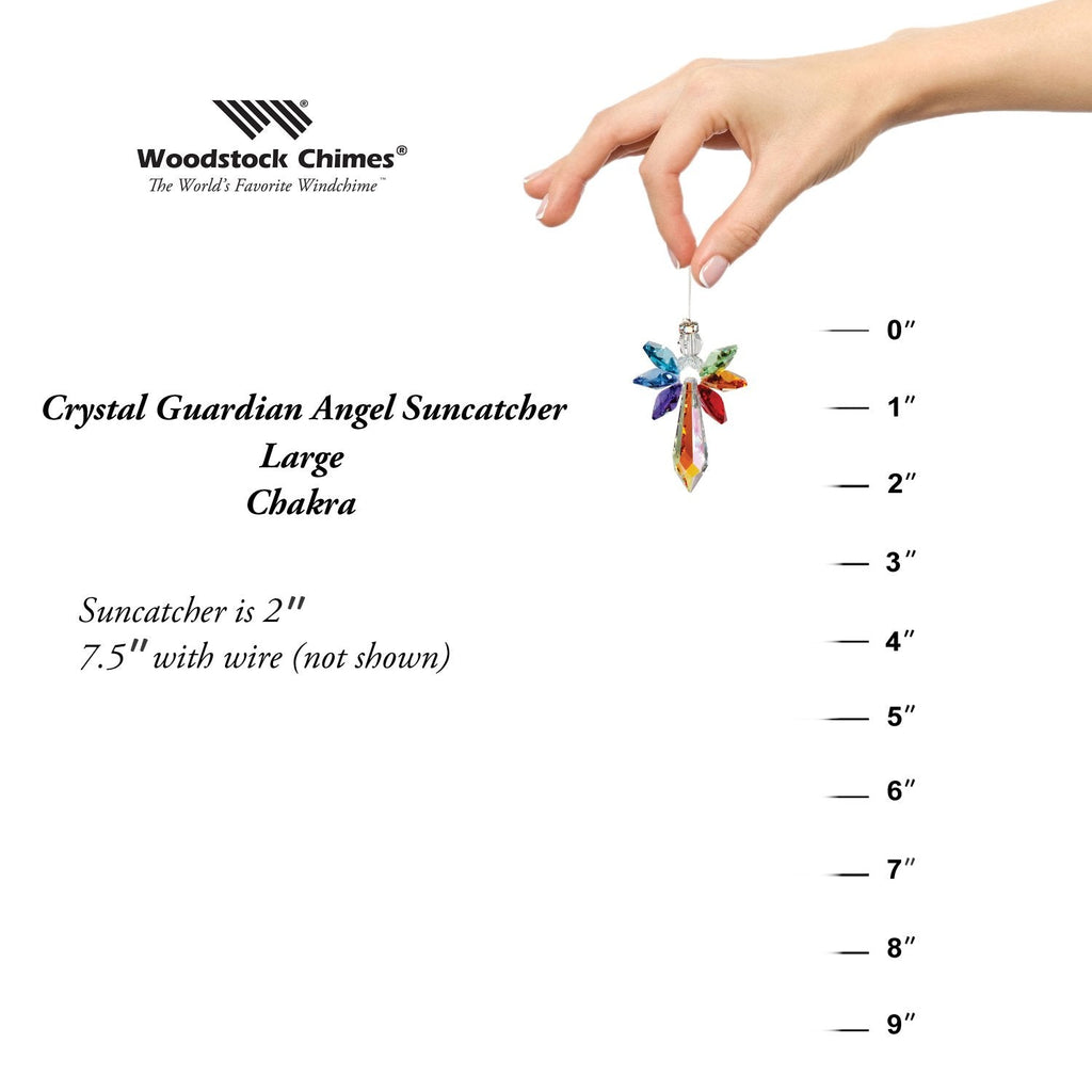 Crystal Guardian Angel Suncatcher - Large, Chakra proportion image