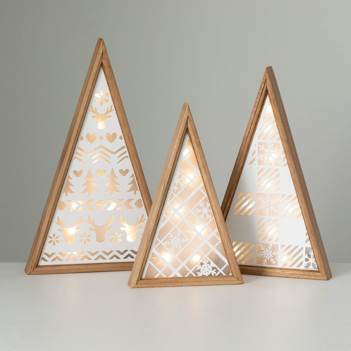 Lighted Tree Set Of 3 – Woodstock Chimes