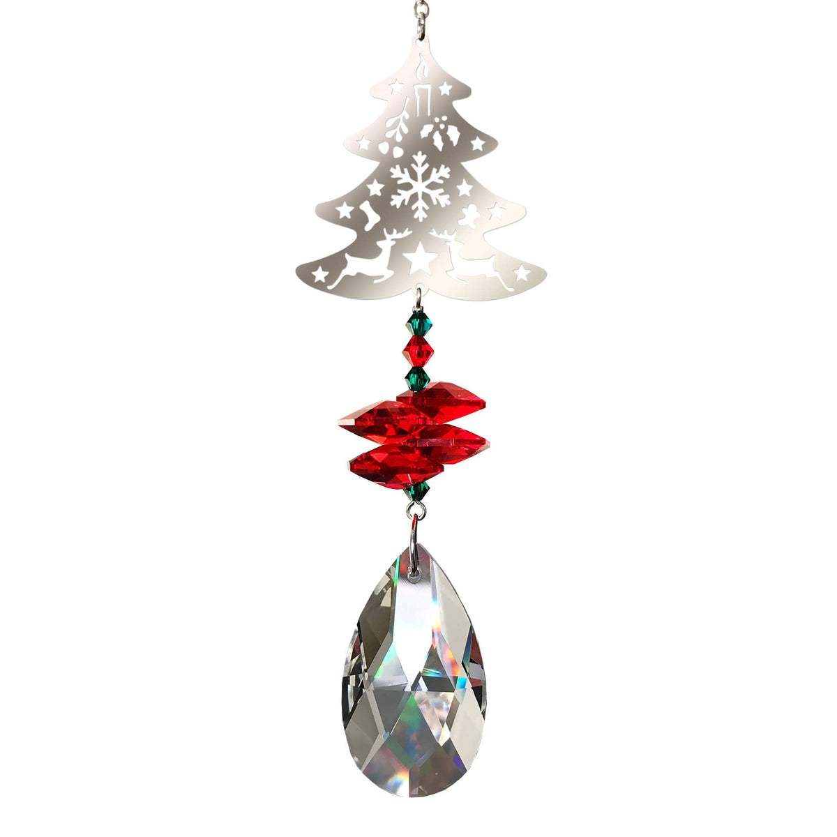 LUSandy DIY 2Pcs 5D Christmas Tree Wreath Diamond Painting Suncatcher Kits  for Adults Crystal Xmas Diamond Art Sun Catcher Hanging Ornament Wind Chime