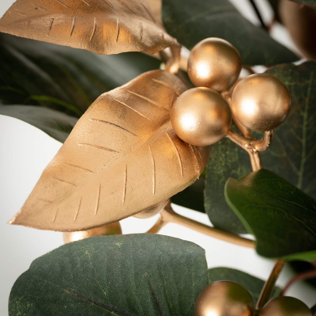 Gold Berry Leaf Accent Ring   