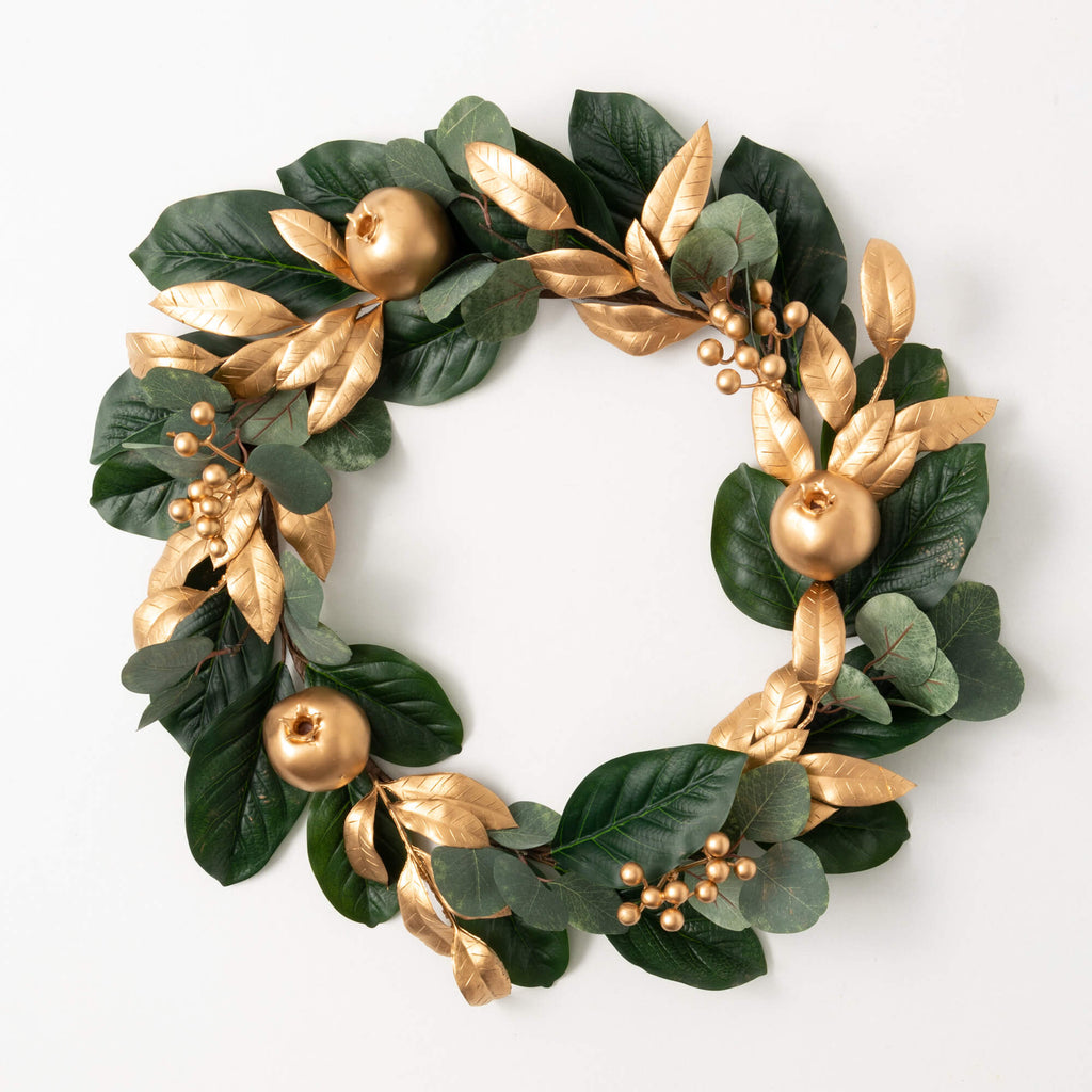 Gold Berry Leaf Wreath        