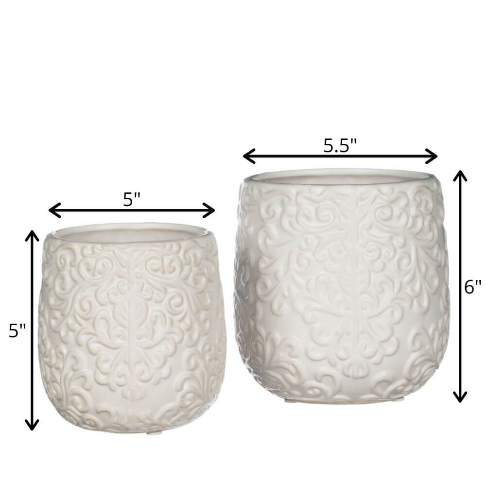 Textured Finish Vase Set Of 2 