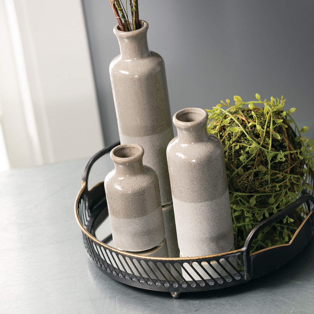 Two-Tone Gray Vase Set Of 3   