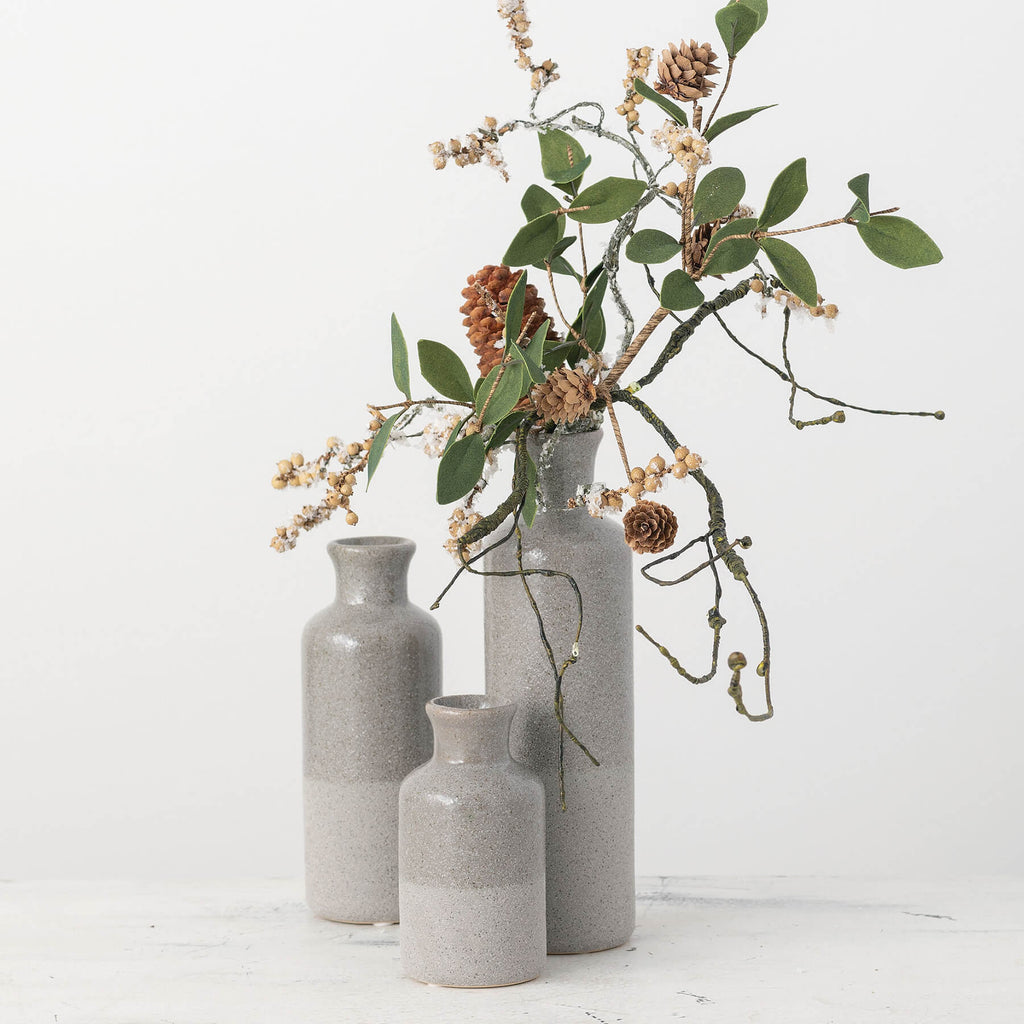 Two-Tone Gray Vase Set Of 3   