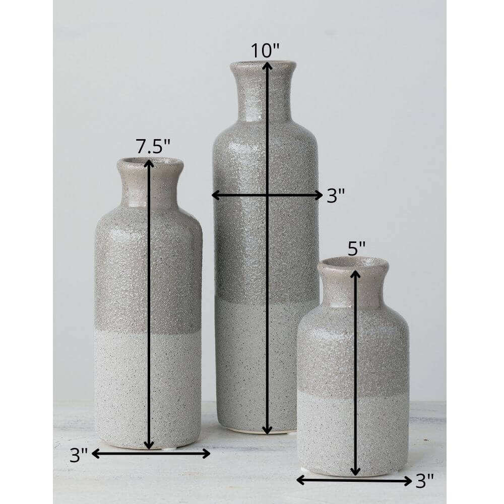 Two-Tone Gray Vase Set Of 3   