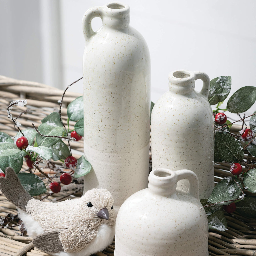 White Handled Bottle Vase Set3