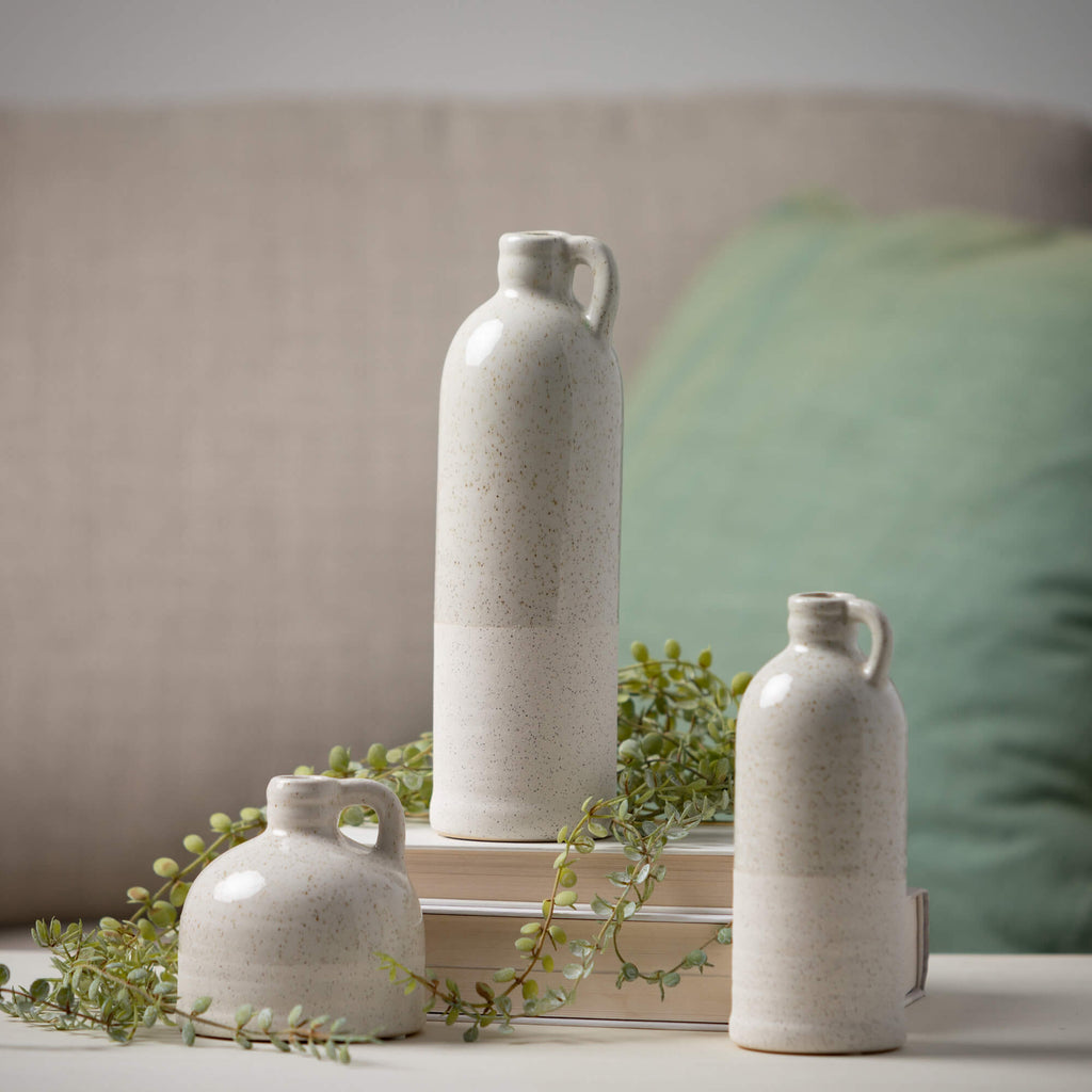 White Handled Bottle Vase Set3