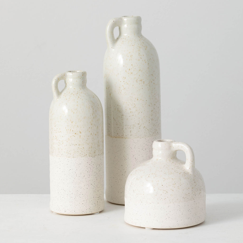 White Handled Bottle Vase Set3