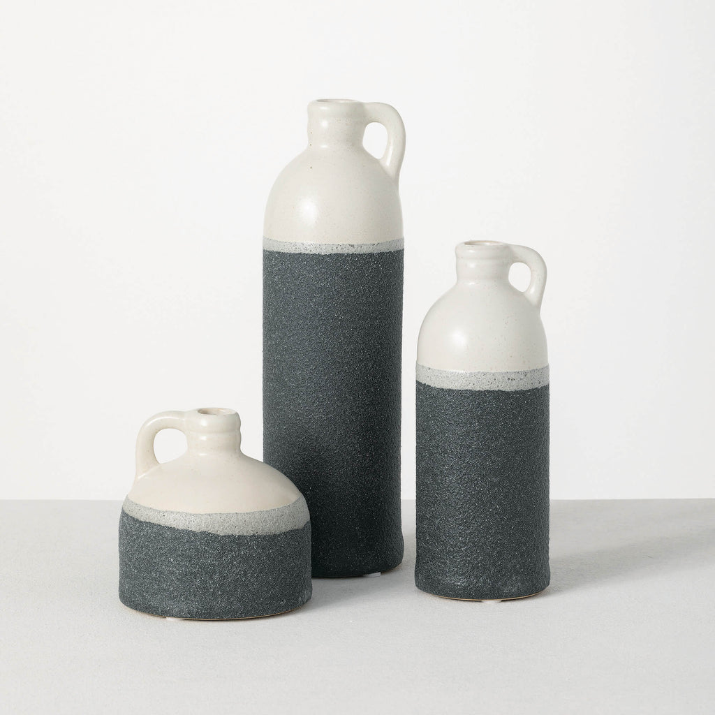 Two-Toned Jug Vase Set Of 3   