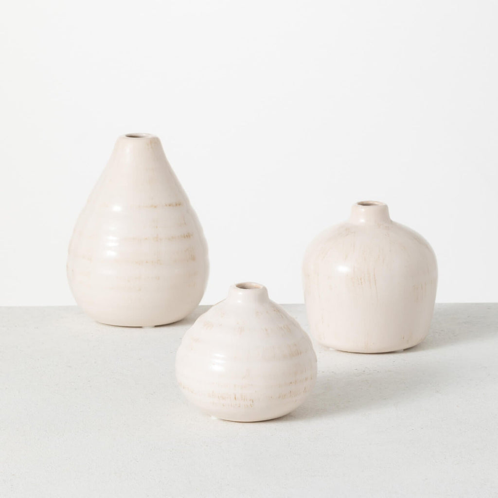 Gloss White Bud Vase Set Of 3 
