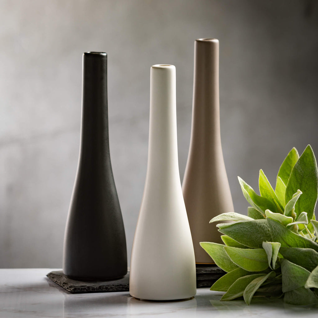 Neutral Slim Vase Set Of 3    