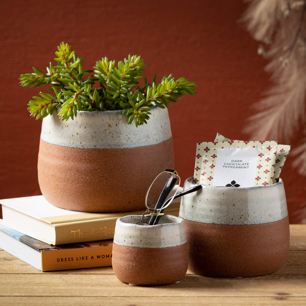 Desert Tone Glazed Planters   