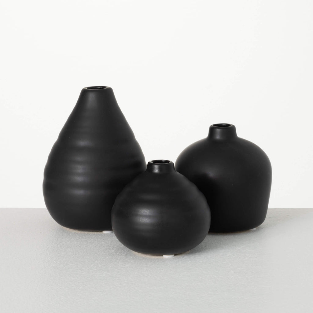 Ebony Compact Vase Set        