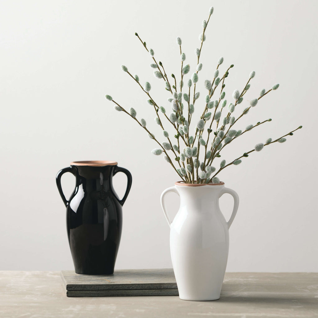 Natural Rimmed White Vase     