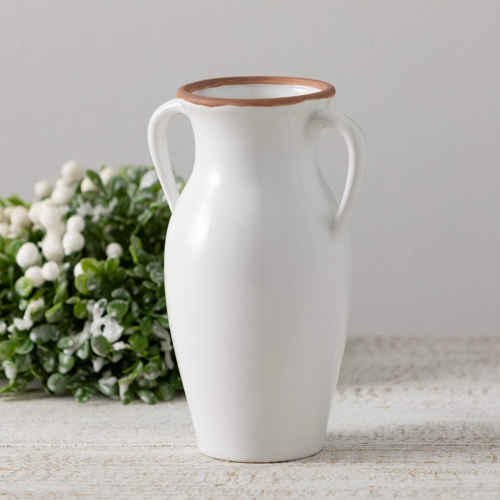 Natural Rimmed White Vase     