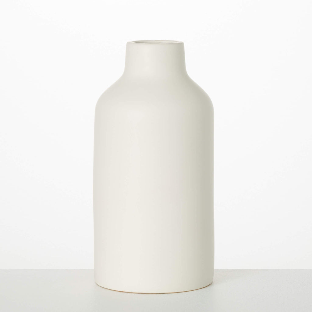 Large Matte Ivory Bottle Vase 