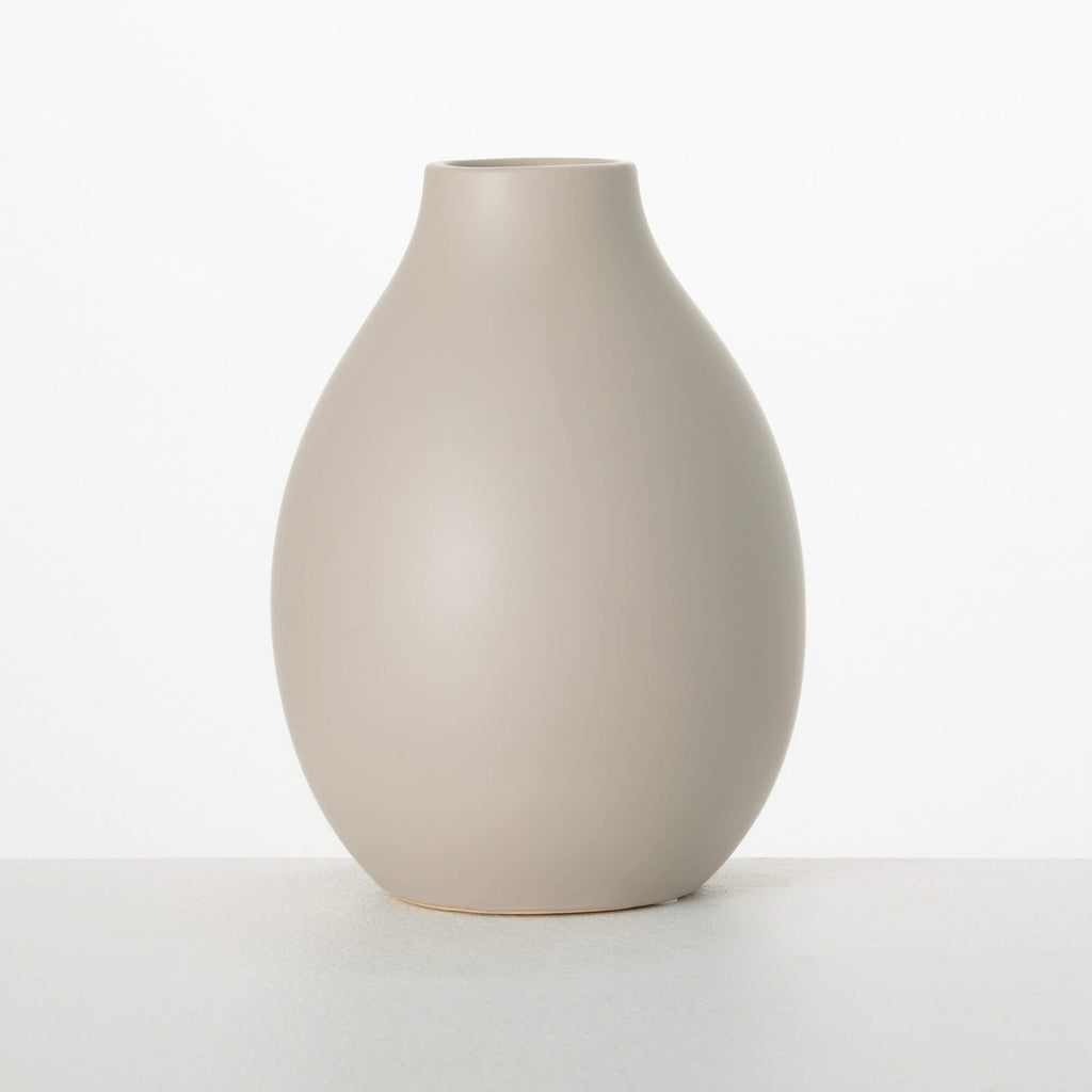 Matte Gray Teardrop Vase      