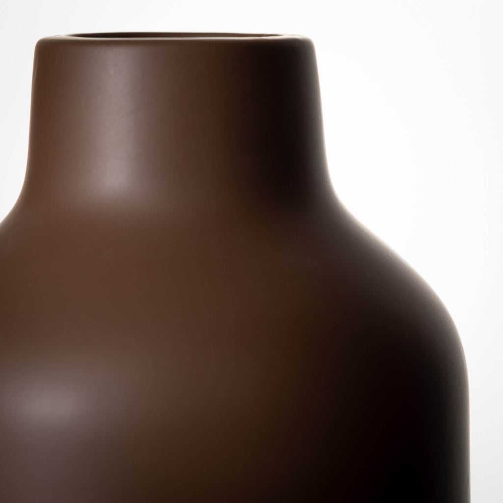 Large Matte Brown Bottle Vase 