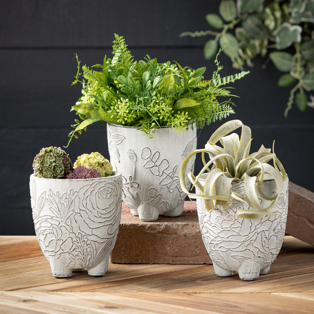 Medium Floral Line Art Pots   