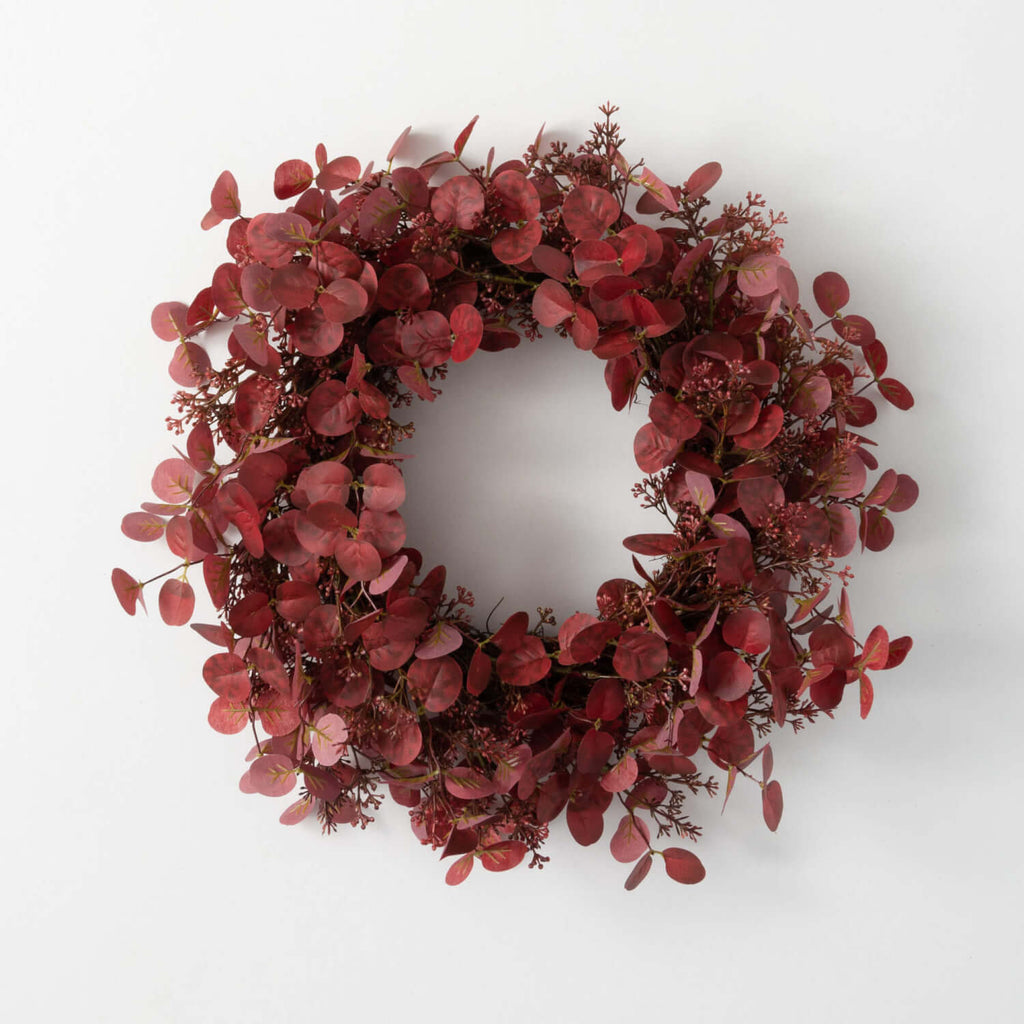 18.5" Red Eucalyptus Wreath   