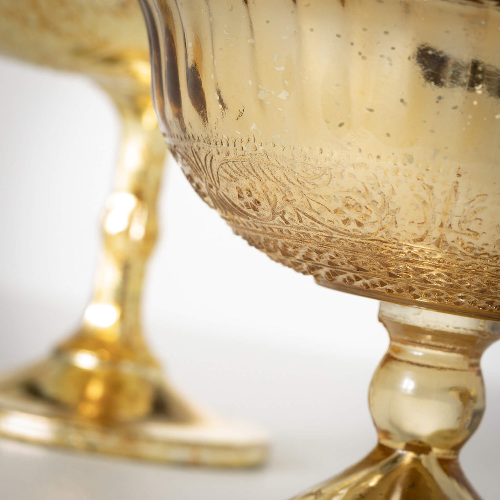 Gold Glass Pedestal Goblet    