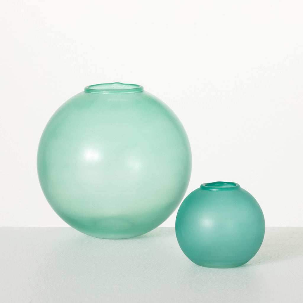 Sea Glass Globe Vase Set Of 2 
