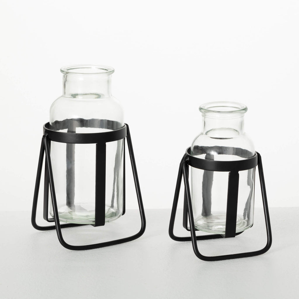Bottle Vase Set Of 2 With Base