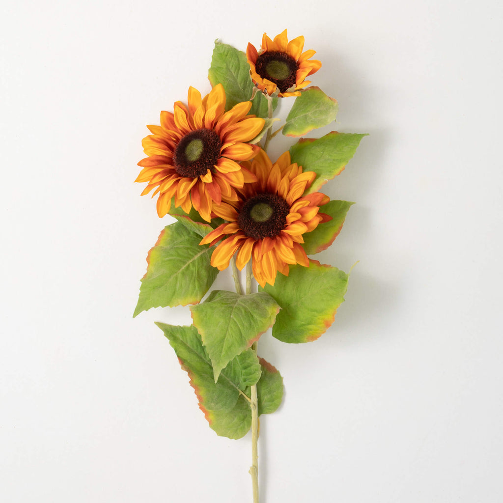 Orange Triple Sunflower Spray 