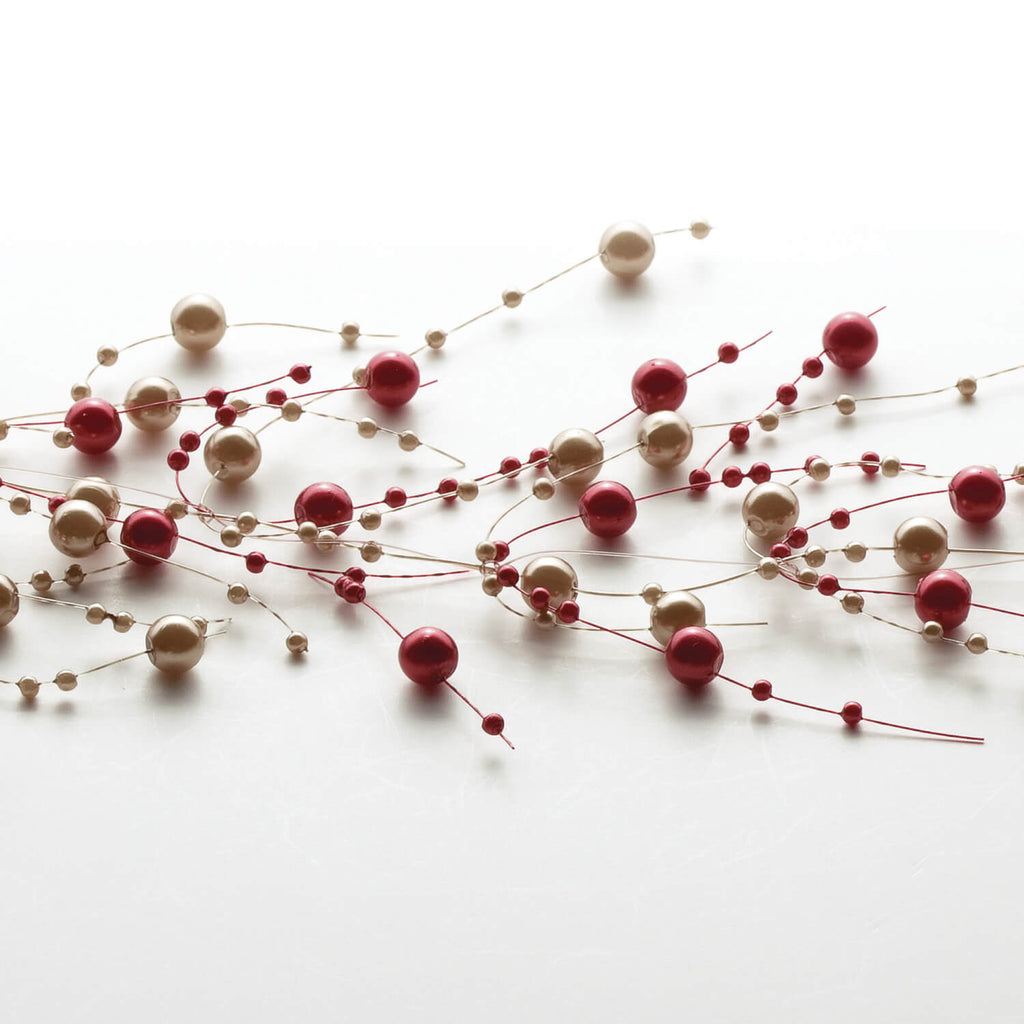 Burgandy Gold Bead Garland    