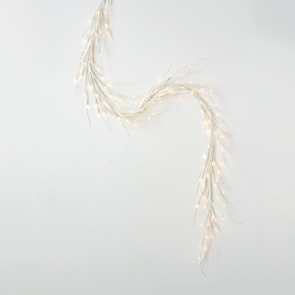 Illuminated White Twig Garland