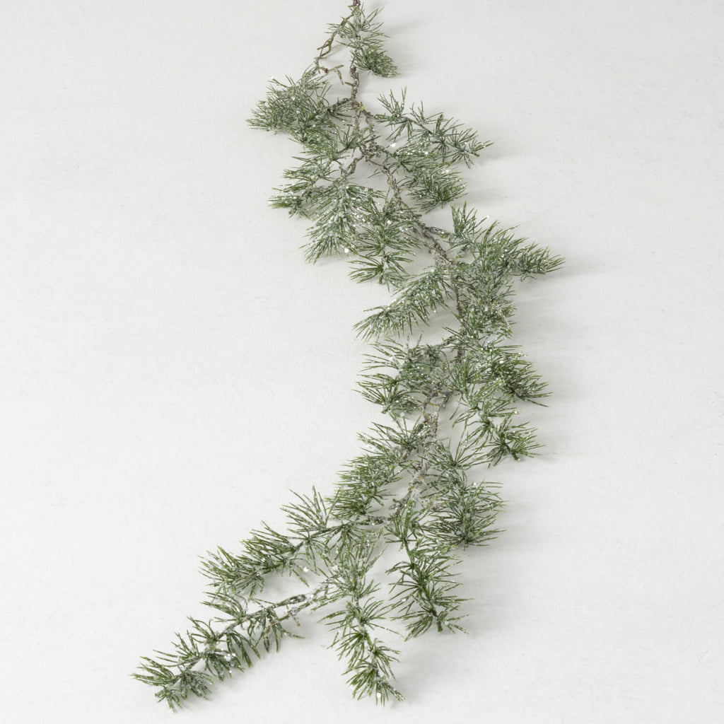 Glistening Iced Pine Garland  