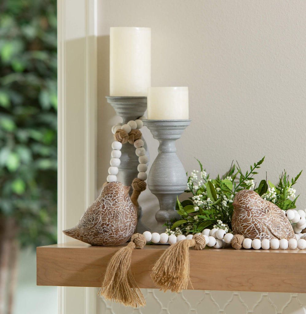 Wooden Bead Jute Rope Garland 