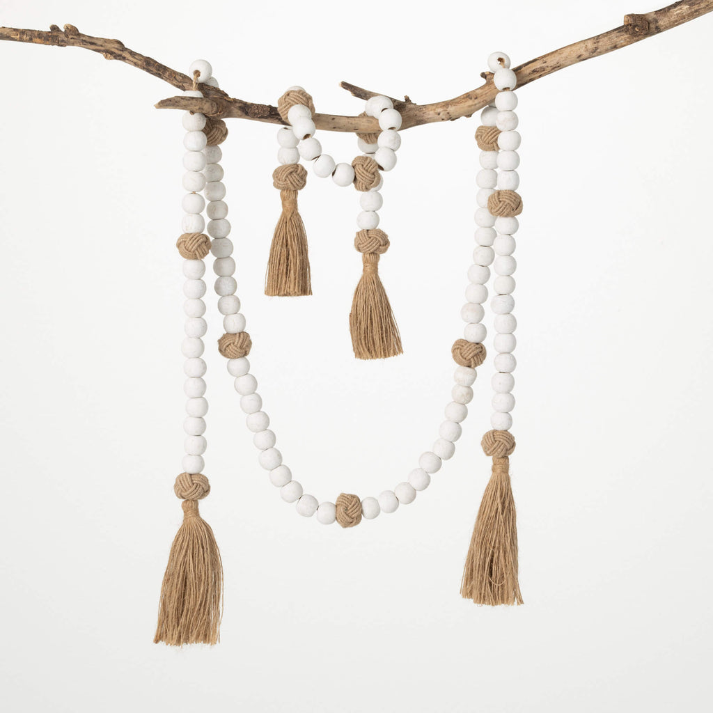 Wooden Bead Jute Rope Garland 