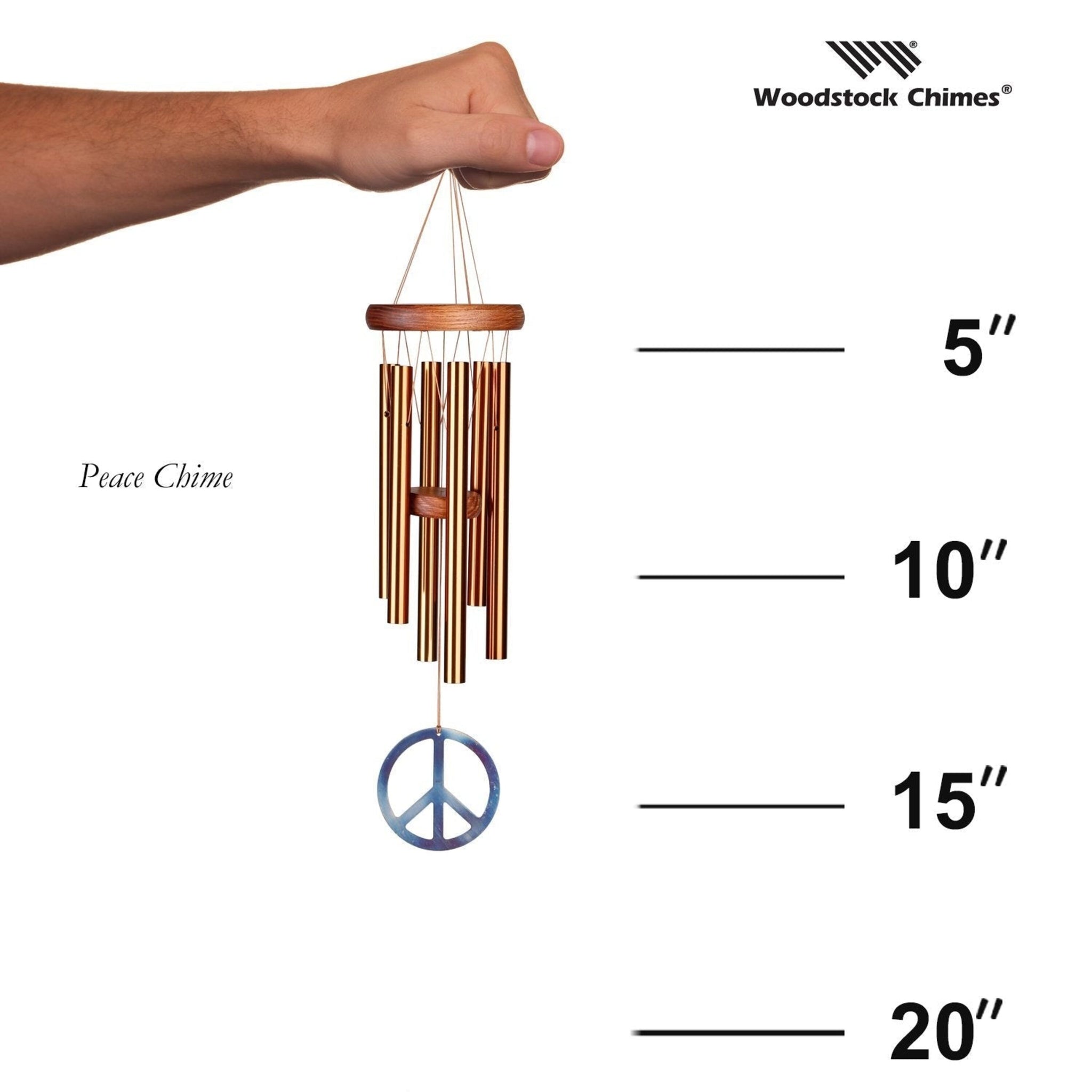 Woodstock Peace Chime - Small, Bronze