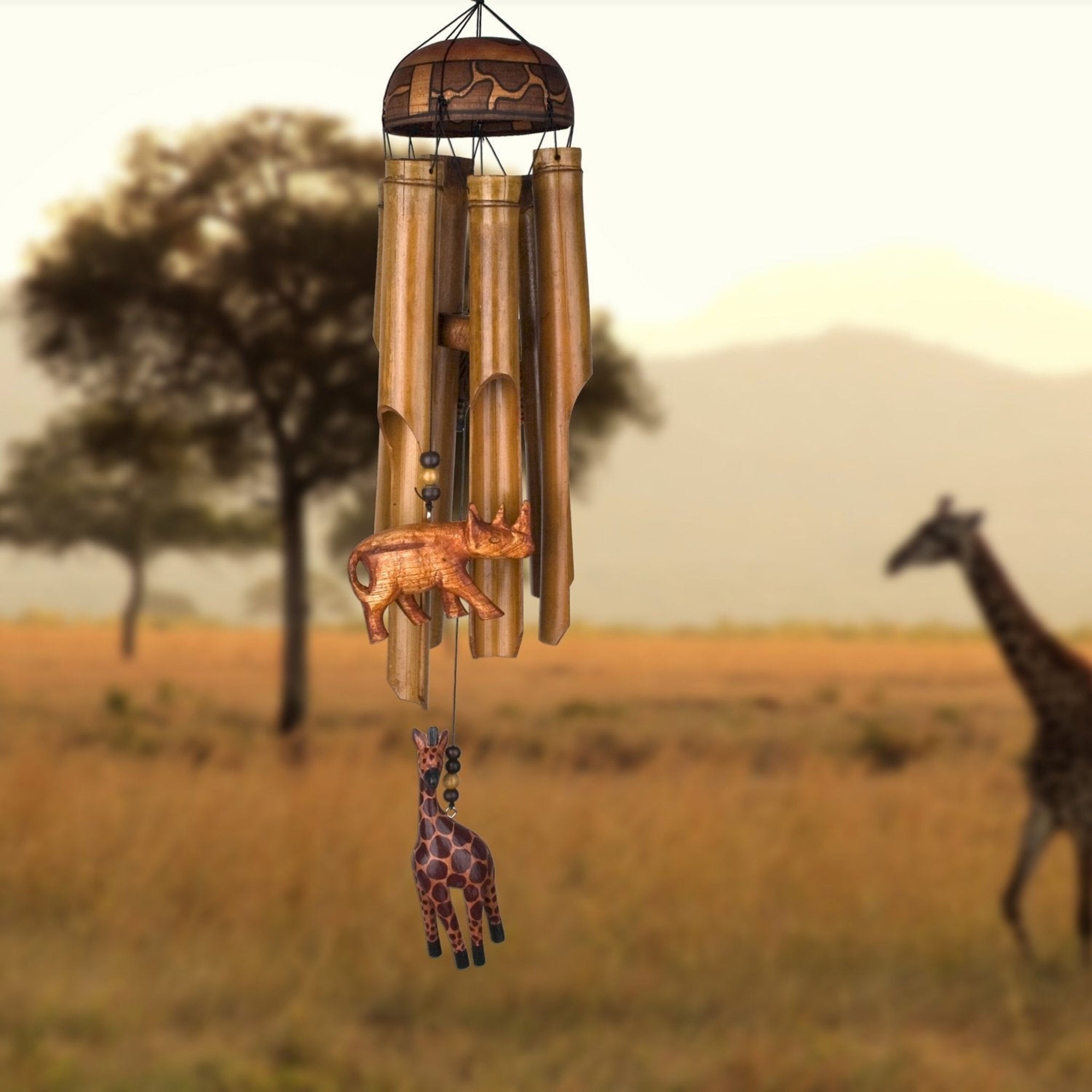 African Trio Bamboo Windchime
