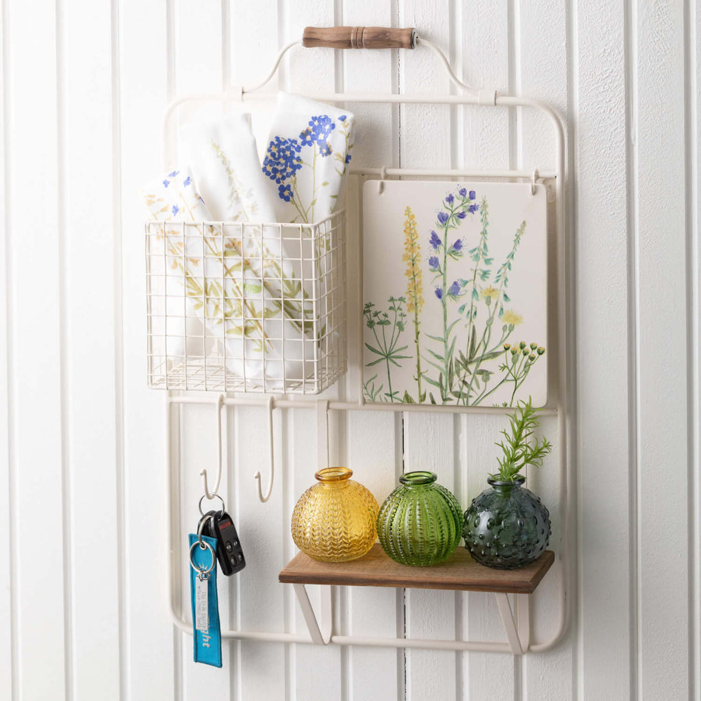 Wall Shelf With Herb Motif    