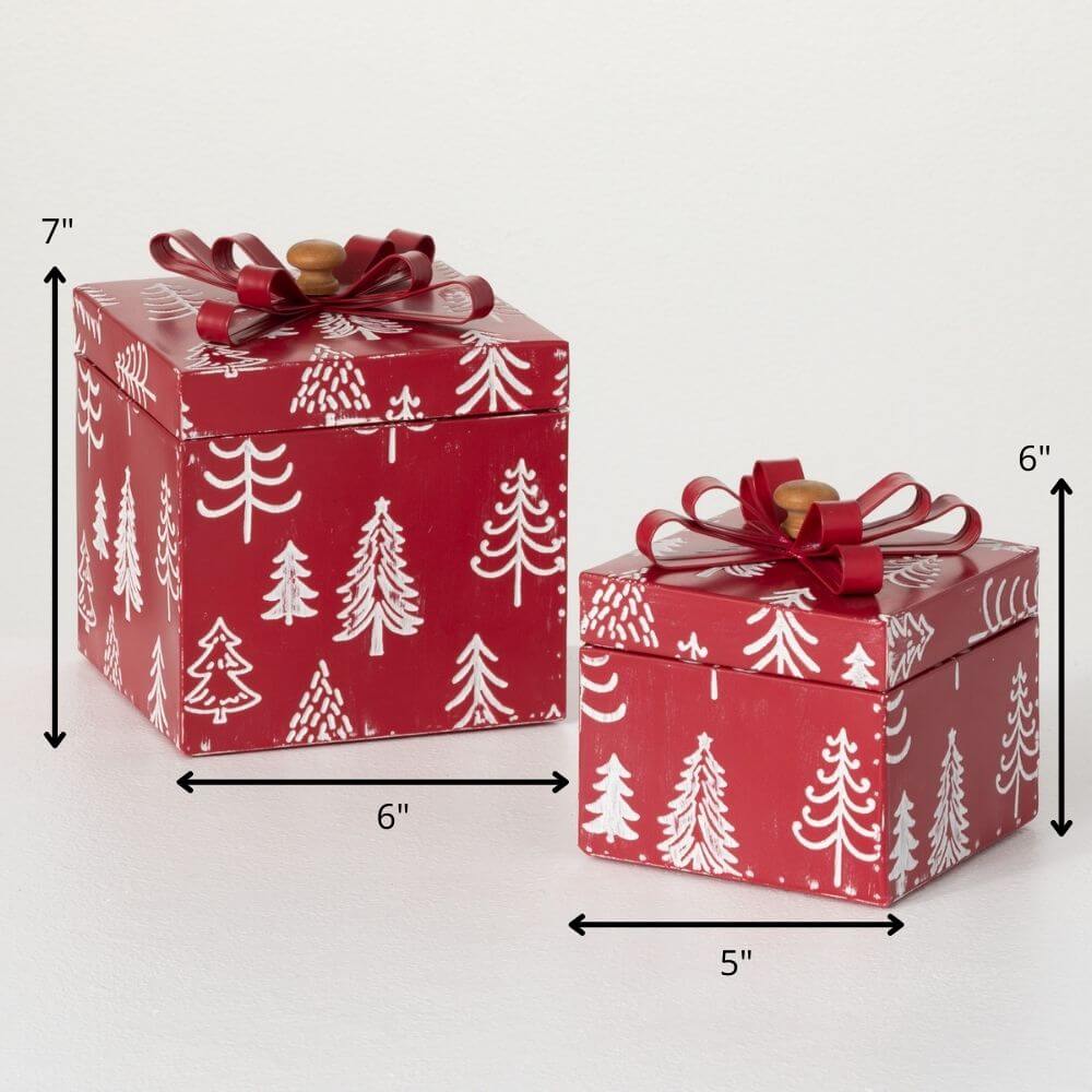 Red Tree Motif Gift Box Set 2 