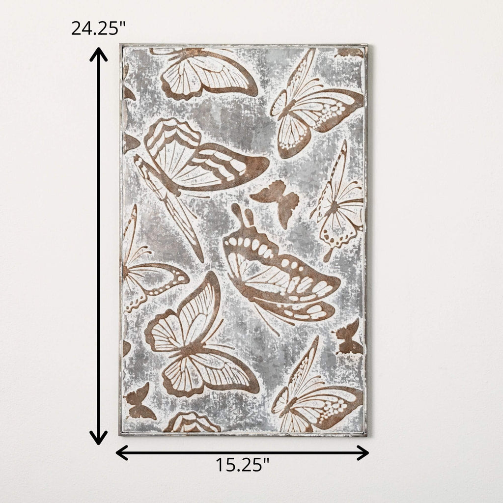 Metal Relief Butterfly Panel  