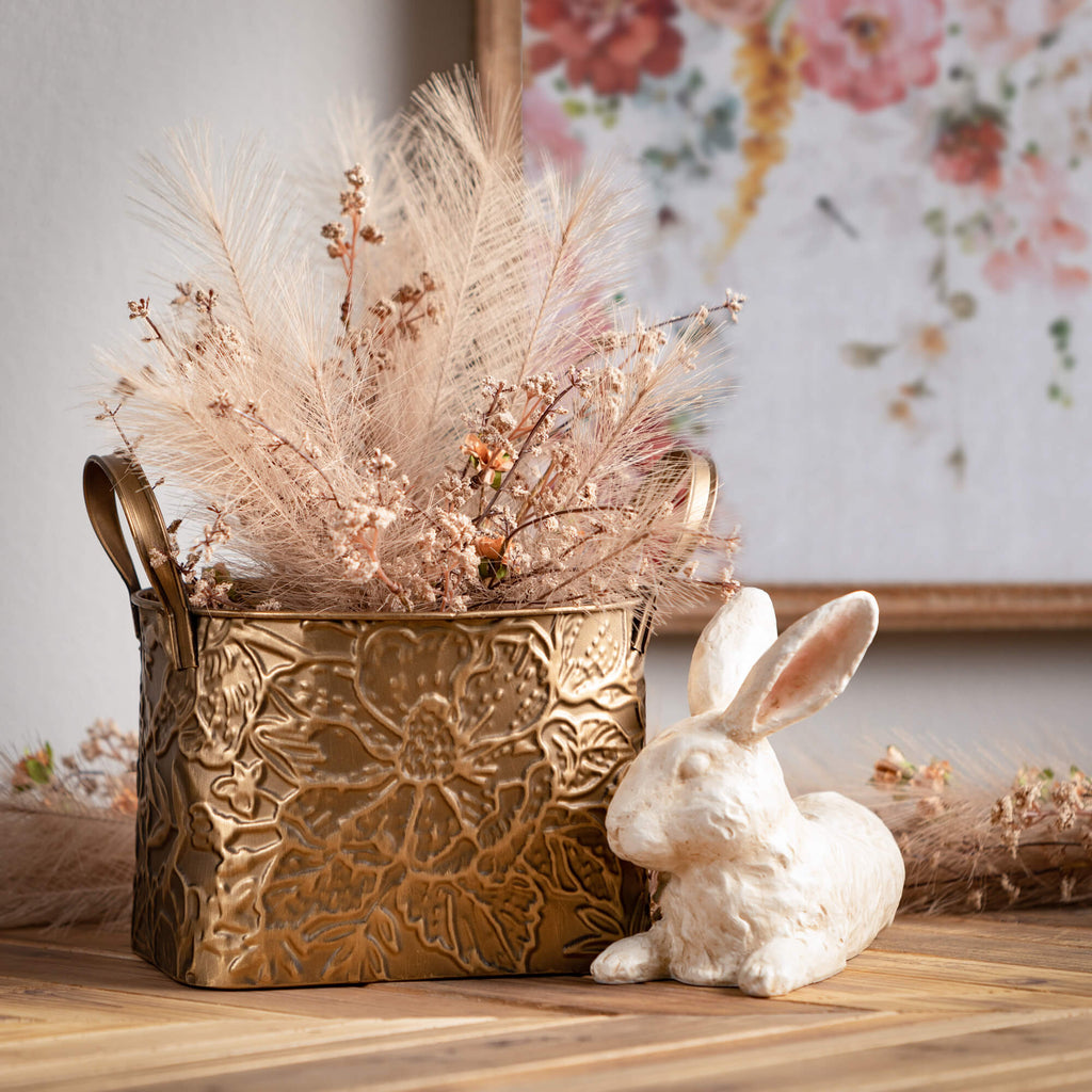 Brass Botanical Basket Set 3  