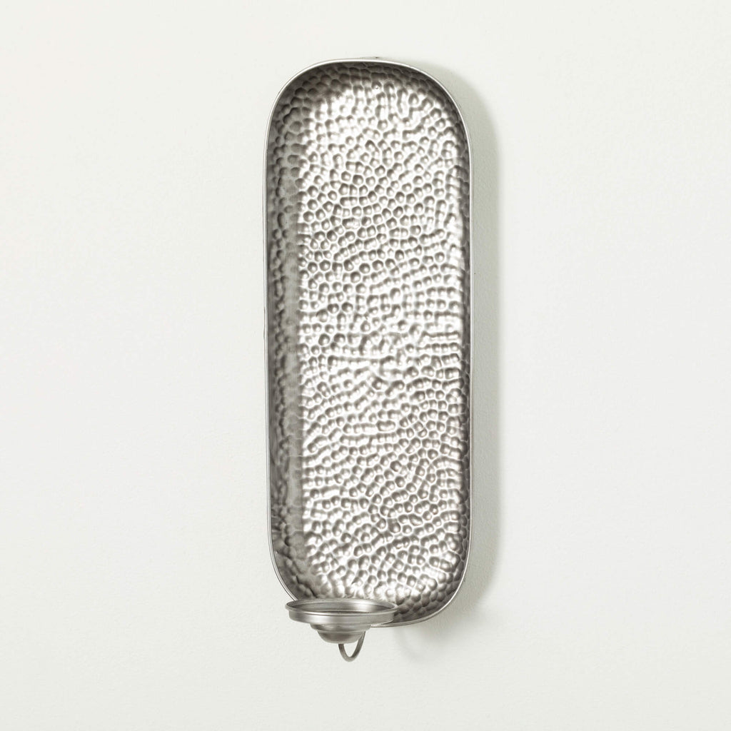 Embossed Silver Wall Sconce   