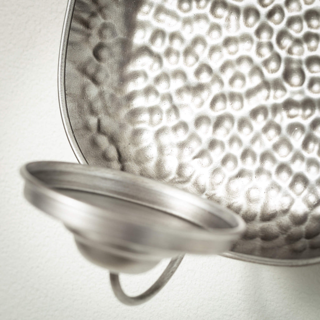 Embossed Silver Wall Sconce   