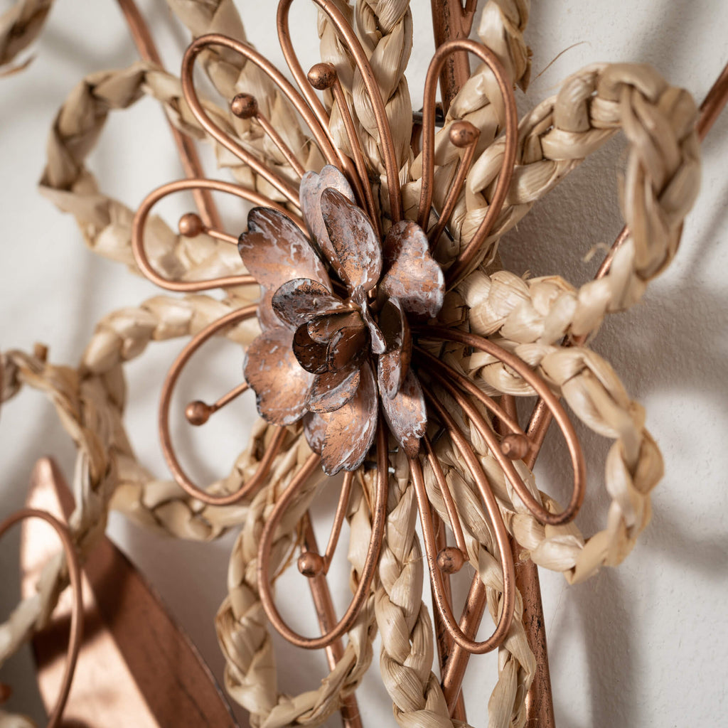 Copper Seagrass Floral Artwork